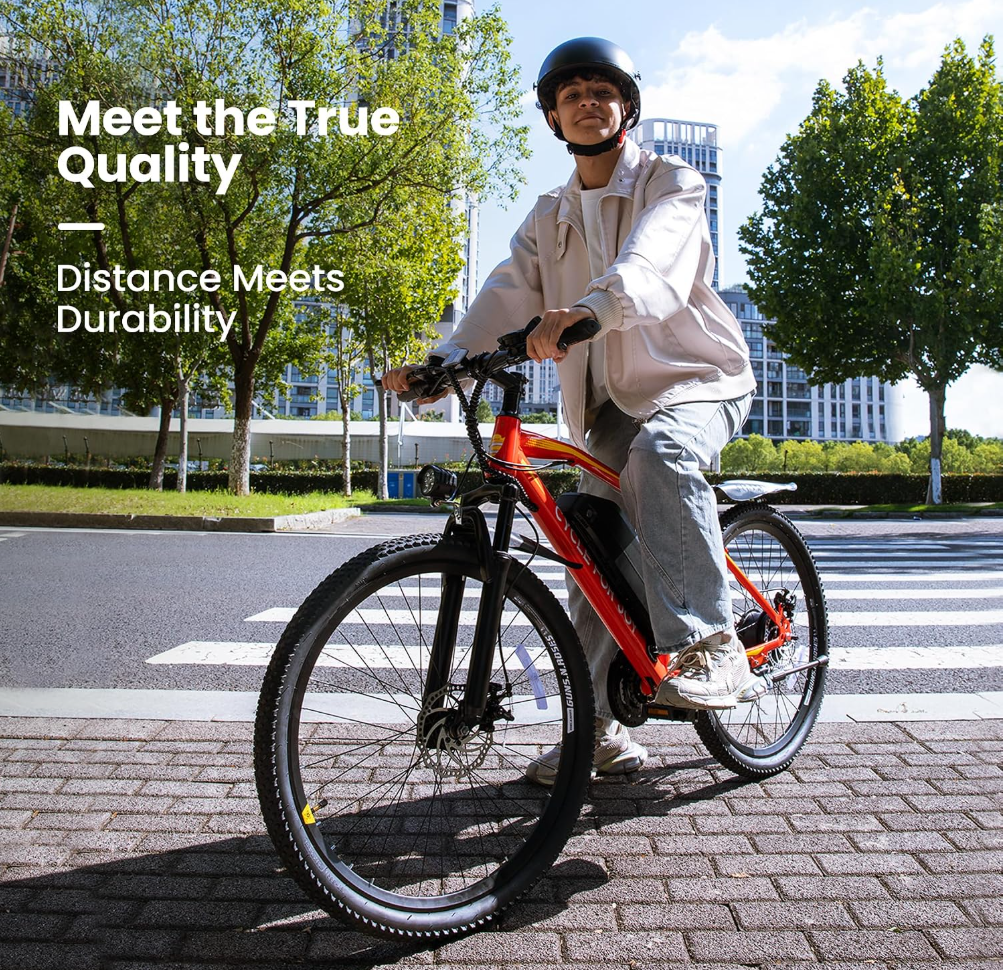 21-Speed Electric Bike for Adults, Peak 750W 26 in E-Bike, 70Miles 20 MPH, 500Wh Removable Battery, Dual Brake, Front Suspension, LCD Display & Horn, Commute Electric Bicycle(TUV & UL2849)