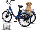 Electric Tricycle for Adults, 3 Wheel Electric Bike for Seniors | 7-Speed, 48V 624WH Removable Battery, 5 Riding Modes, Powerful Motor, Aluminum Frame, Adjustable Seat , Dual Disc, 24"JumpAI®