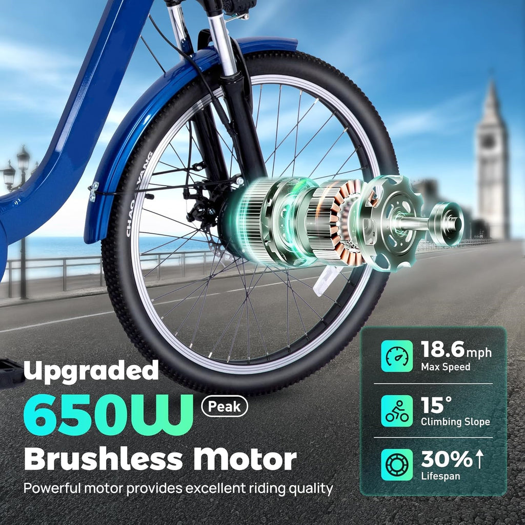 Electric Tricycle for Adults, 3 Wheel Electric Bike for Seniors | 7-Speed, 48V 624WH Removable Battery, 5 Riding Modes, Powerful Motor, Aluminum Frame, Adjustable Seat , Dual Disc, 24"JumpAI®