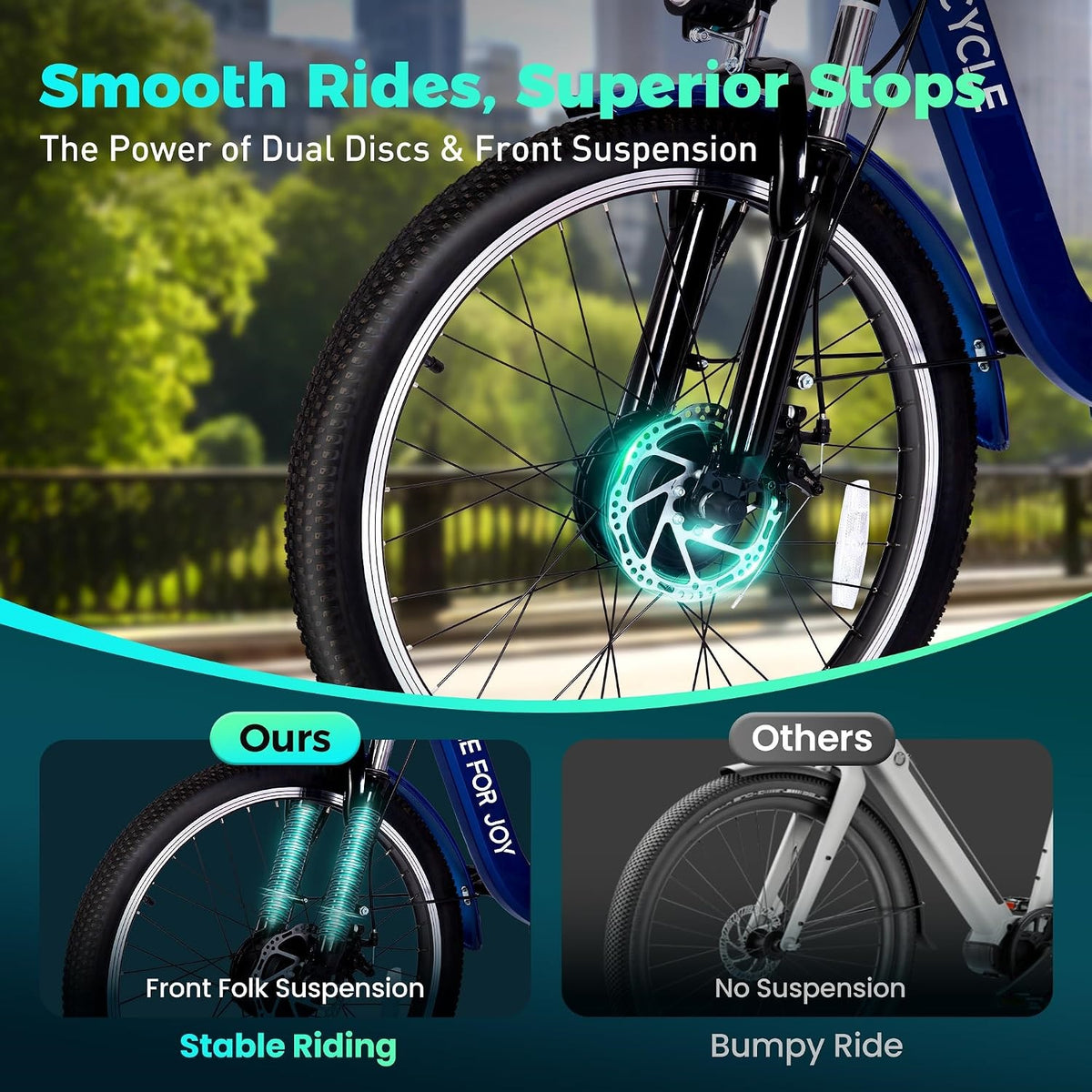Electric Tricycle for Adults, 3 Wheel Electric Bike for Seniors | 7-Speed, 48V 624WH Removable Battery, 5 Riding Modes, Powerful Motor, Aluminum Frame, Adjustable Seat , Dual Disc, 24"JumpAI®